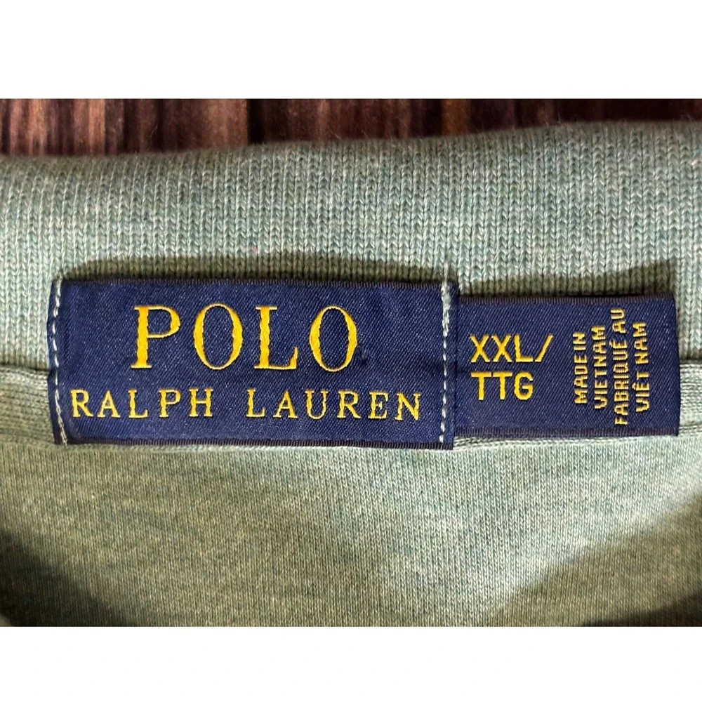 Polo Ralph Lauren Polo Shirt Mens XXL Green Heathered Short Sleeve Pony Cotton